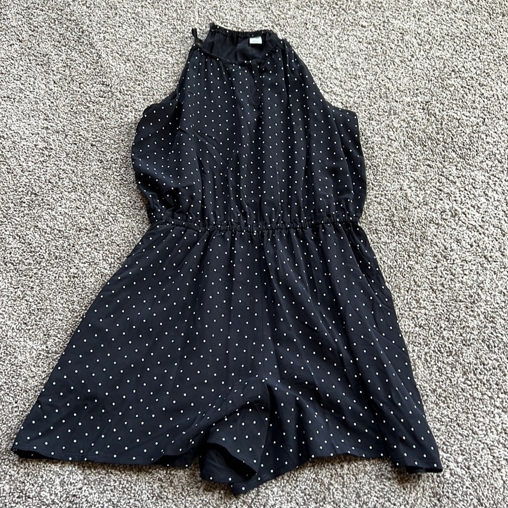 Old Navy Black and white polka dot romper